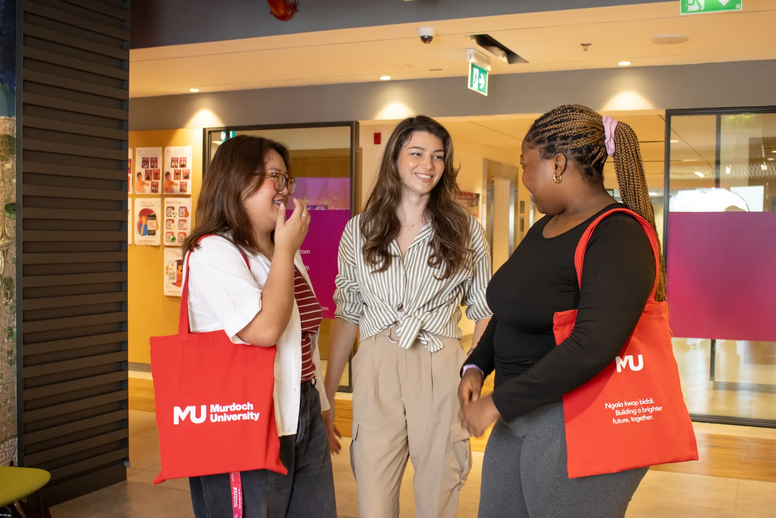 Students connecting inside the Murdoch University Dubai campus